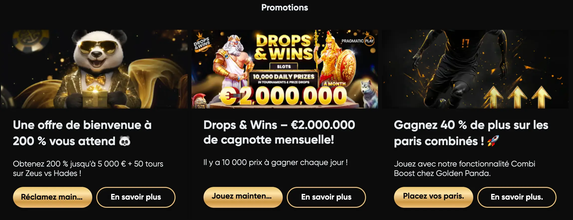 Promoties van Golden Panda