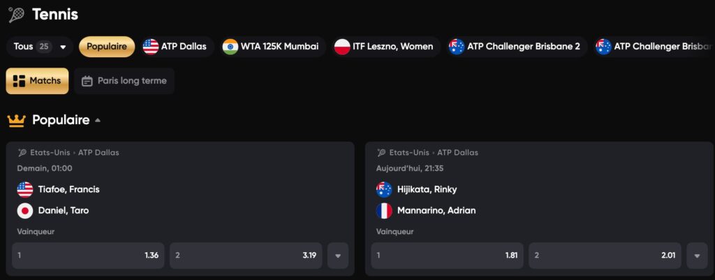 tennisliefhebbers vinden een volledige dekking van toernooien golden panda casino